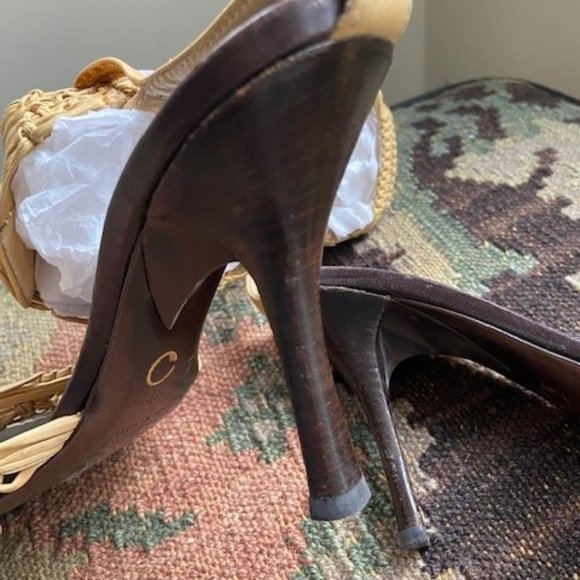 Roberto Cavalli Braided Sandals Desert Sand Color Made in Italy 38 - Picture 9 of 10